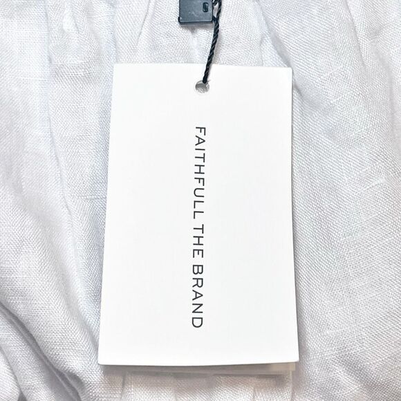 Faithfull The Brand Almero Mini Dress - Plain White Size 6 Boho Linen NWT - Picture 13 of 16